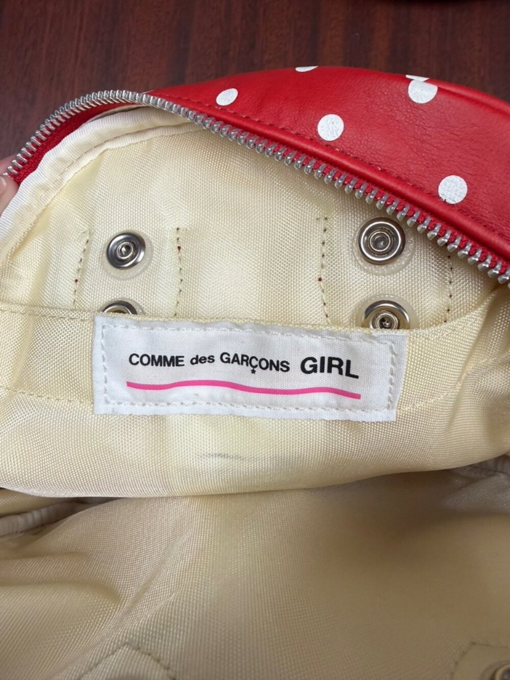 Comme des Garcons GIRL red polka dot mini purse handbag - Picture 2 of 5
